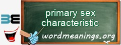 WordMeaning blackboard for primary sex characteristic